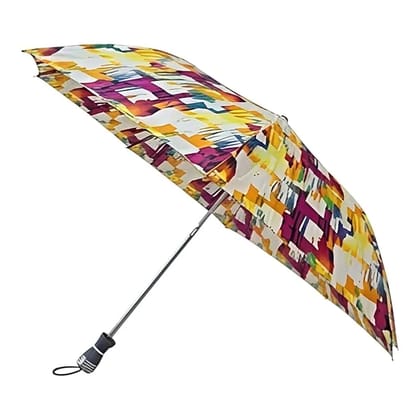 Compact Folding Umbrella with Multicolour Abstract Print, Portable Travel Umbrella