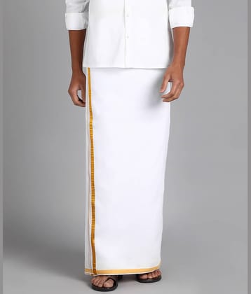 Shyam Handloom Cotton Men's Lungi White ( Pack of 1 )