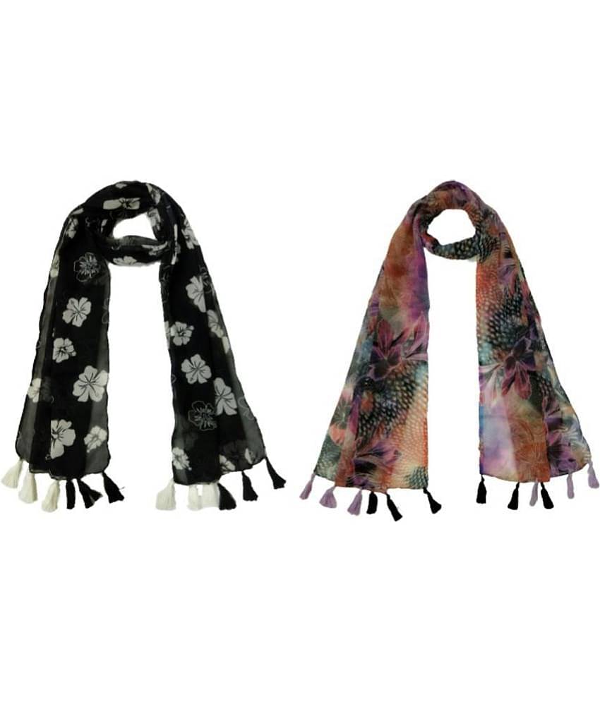 stolevilla Multi Printed Poly Cotton Yarn Stoles ( Pack of 2 )