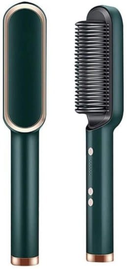 WUGO::Hair Straightener Comb Brush for Men & Women | Electric Hair Straightening & Smoothing Brush with 5 Temperature Control | Ceramic Heating Straightener for Beard & Hair (Multicoloured)