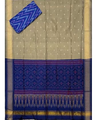 IKKAT SICO BLUE WITH CREAM COLOR DRESS MATERIAL-ICSD6