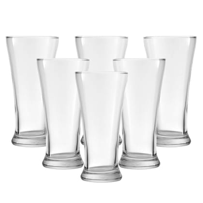V4 Kitchen Partner Pilsner Clear Glass, Unbreakable Drinkware, Premium Polycarbonate - 300ml (Set of 6 Pieces)