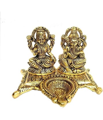 Green Tales - Brass Laxmi Ganesh Idol ( 15 cm )