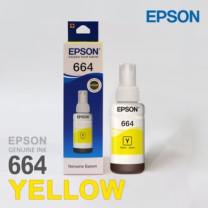 Epson T6643 / 664 Yellow Genuine Ink Bottle 70 ml-Yellow