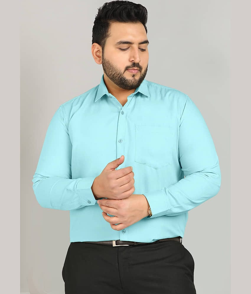 ADWYN PETER 100% Cotton Regular Fit Solids Full Sleeves Men's Casual Shirt - Blue ( Pack of 1 )