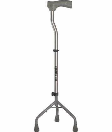Vissco Medipedic L Shape Tripod Stick for Physically Challeged, Light Weight & Adjustable Height (Grey)