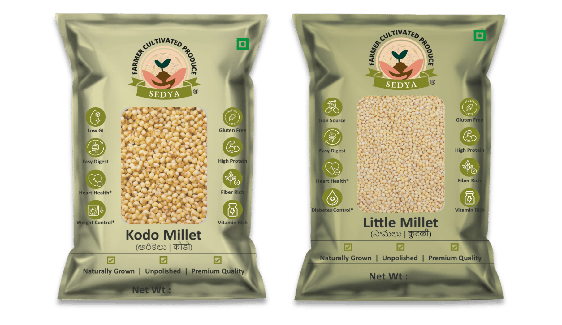 Sedya Two Millet Combo Kodo & Little Millet 2x500g