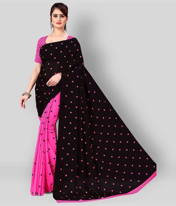 ANAND SAREES Georgette Printed Saree With Unstitched Blouse Piece ( Multicolor )