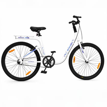 Steedcycles Ashva Colt Plus 26" Belt Drive City Bike – Chainless, Zero-Maintenance Commuter Cycle (White & Blue)