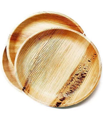 Agri Club Areca Leaves 8 Inch Round Slop Plates (Set of 25) Disposal