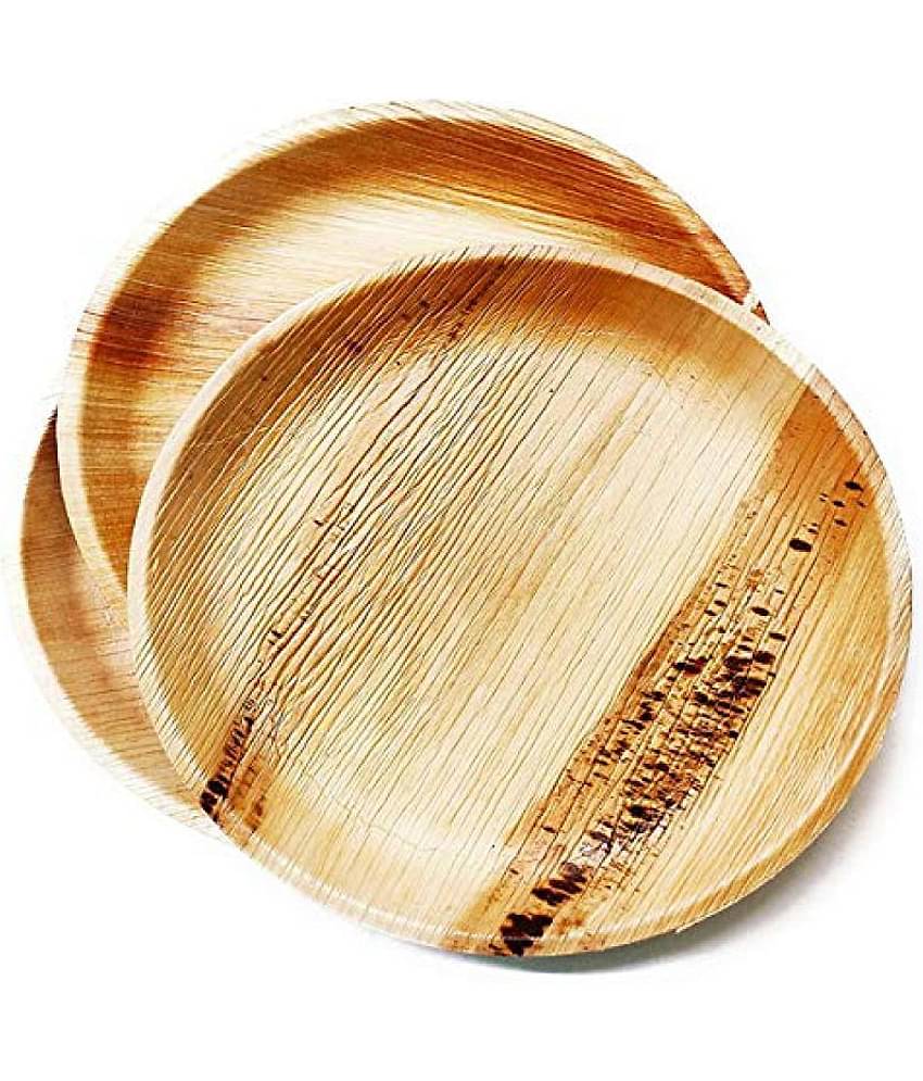 Agri Club Areca Leaves 8 Inch Round Slop Plates (Set of 25) Disposal