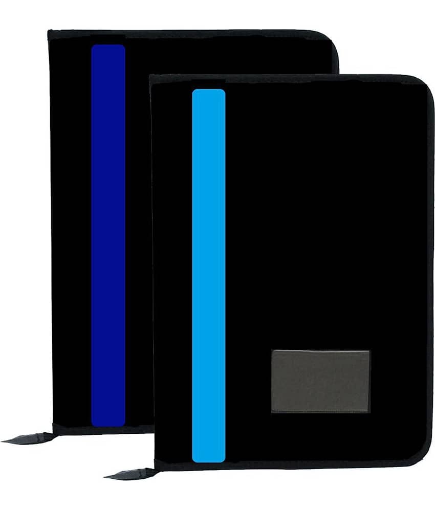 Kopila PU 20 Leafs A4/FS Size File & Folder/Executive/ZIP File/Document Excutive Zipper Bag Set of 2 Blue & Turtoise