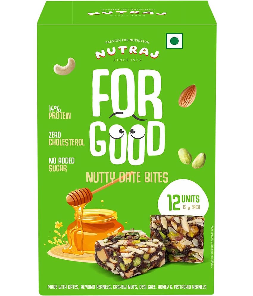 Nutraj Nutty Dates Bites 180g (12 x 15g), Dry Fruits Dates Bites)