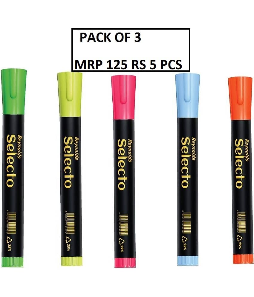 Reynolds Sele Pcso Highlighter Assort 5 Pcs (Pack of 3)