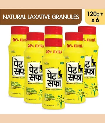 Pet Saffa Natural Laxative Granules 120Gm, Pack of 6 (Helpful In Constipation, Gas, Acidity, Kabz), Ayurvedic Medicine