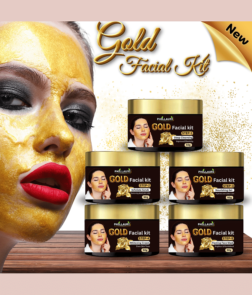 Phillauri Facial kit 3 Times Use Facial Kit For All Skin Type Gold 100 ( Pack of 1 )