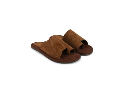Paaduks Iru Mud Dark Brown Men Flats - UK 6