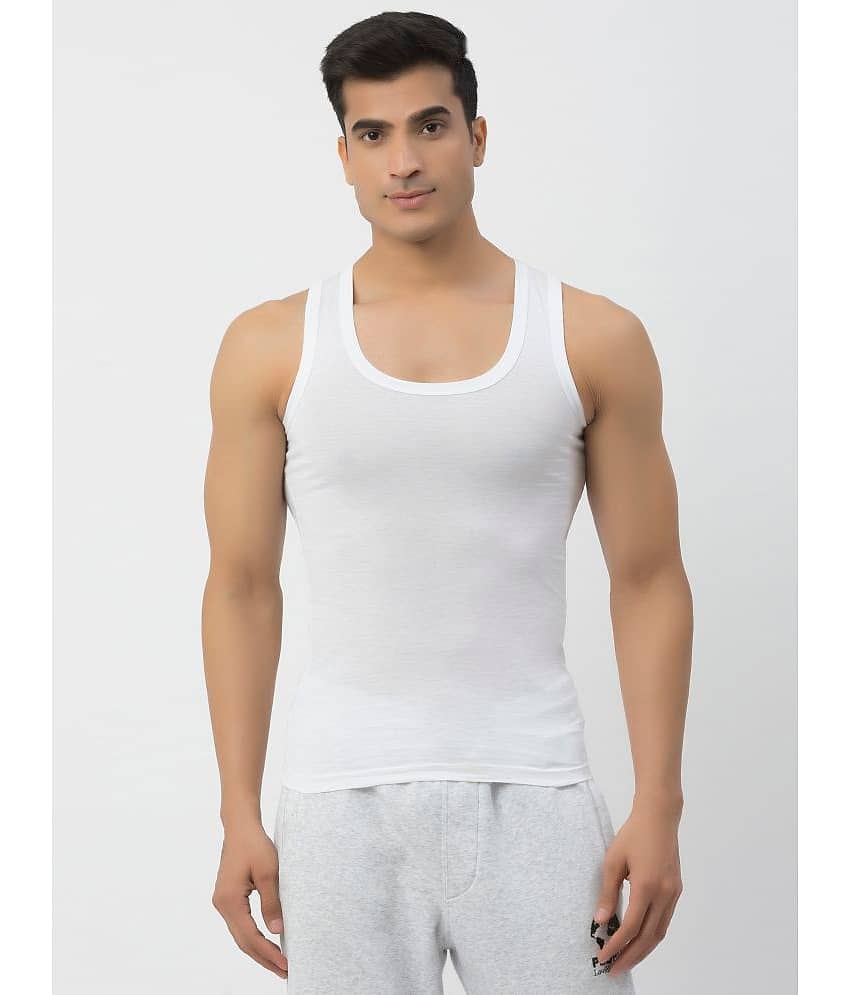 John Players White John Players Vest Cotton Men's Vest ( Pack of 1 )