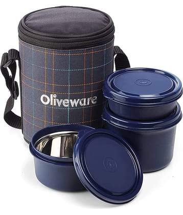 Oliveware Infinite Stainless Steel Lunch Box 3 Container (Pack of 1)