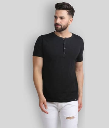 Leotude Pack of 1 Cotton Blend Regular Fit Men's T-Shirt ( Black )