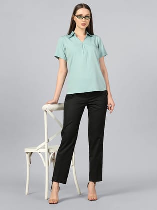 Regular crepe Top - Light Green-L