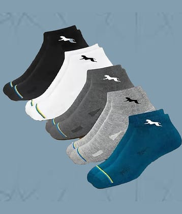 VAMEAR Pack of 5 Men's Cotton Ankle Length Socks ( Multicolor )