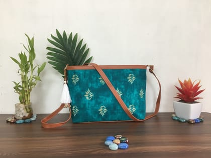 Minsk - 3 zip- Big size - Sling Bag - Mystic Sea Green