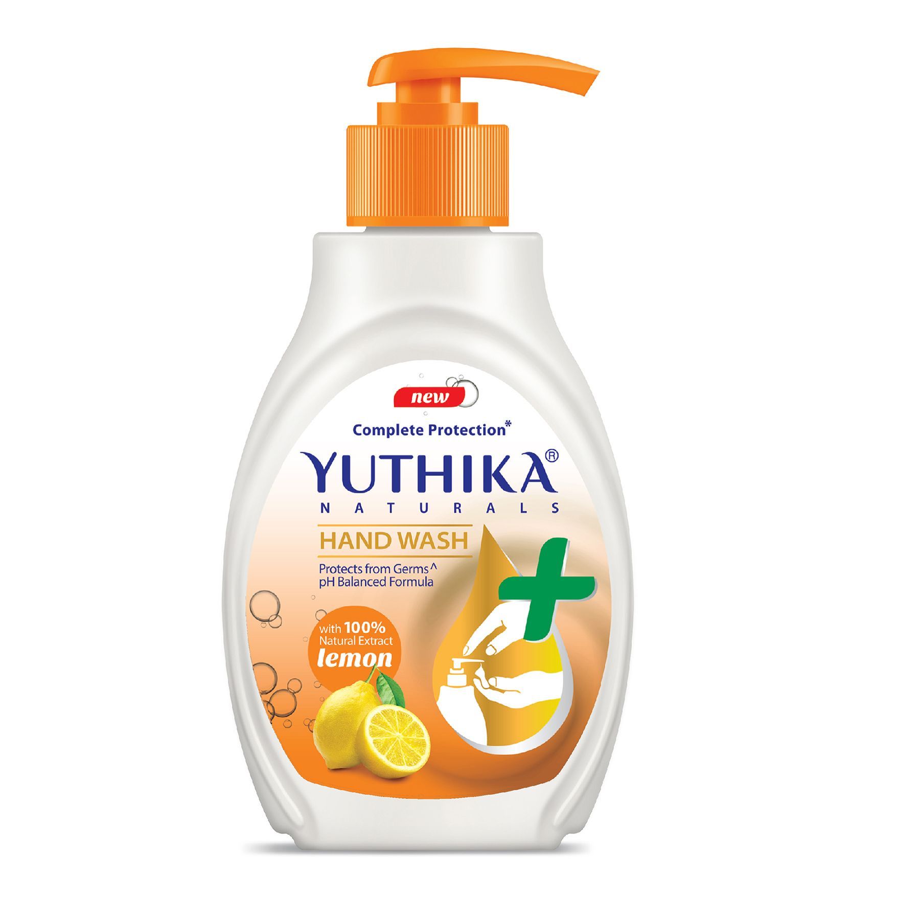 Yuthika Liquid Hand Wash 500ml Dispenser Bottle, Lemon Handwash, Germ Protection Handwash with a pH Balanced Formula