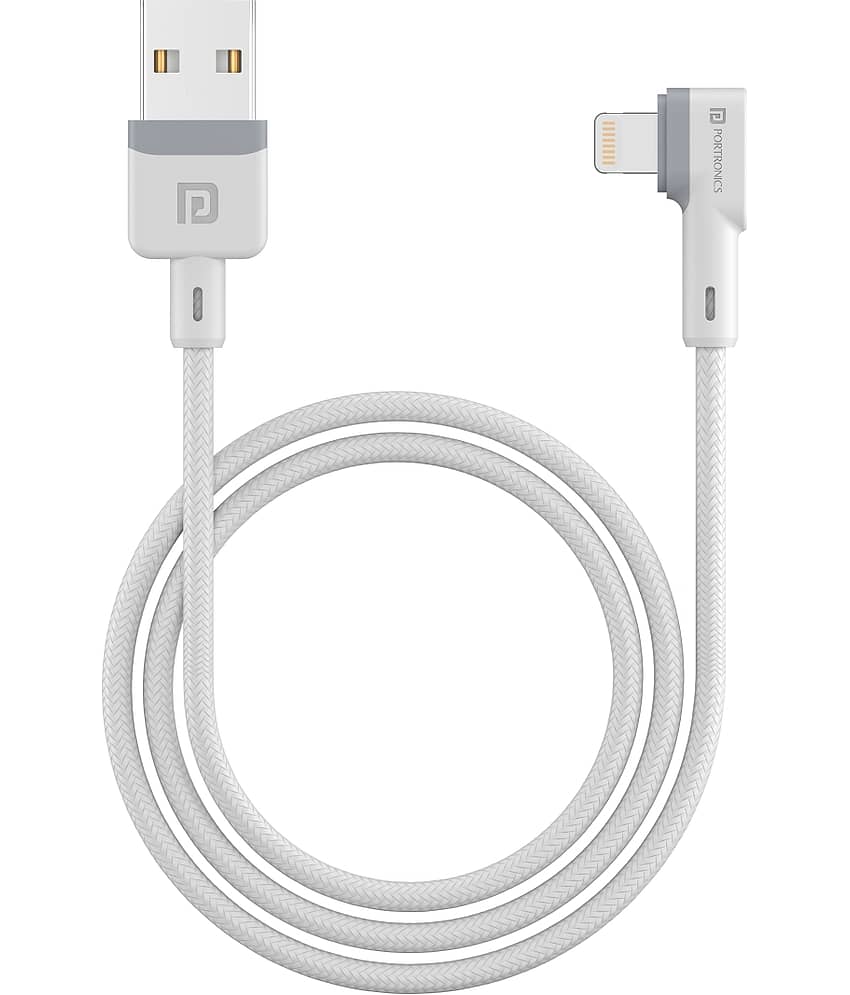 Portronics Konnect L 8 Pin Cable:1.2M 8Pin USB Cable ,White (POR 1401)