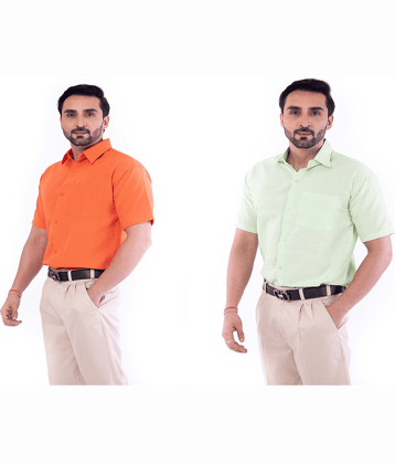 DESHBANDHU DBK - Multicolor Cotton Regular Fit Men's Formal Shirt (Pack of 2)