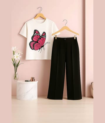 TarrenT HunT Women Printed T-Shirt With Joggers Co-Ord Set ( Black )