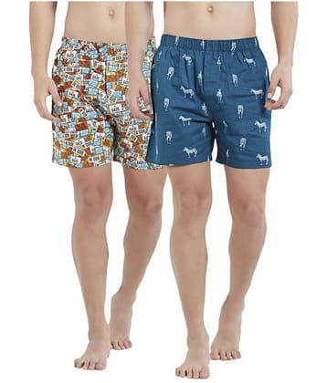 XYXX Pack of 2 Cotton Boxers For Men's ( Multicolor )