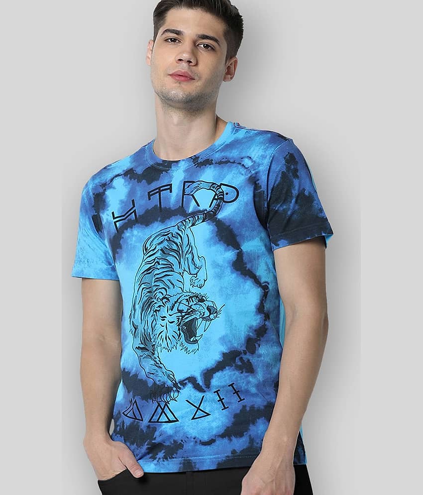 Huetrap Pack of 1 Cotton Regular Fit Men's T-Shirt ( Blue )