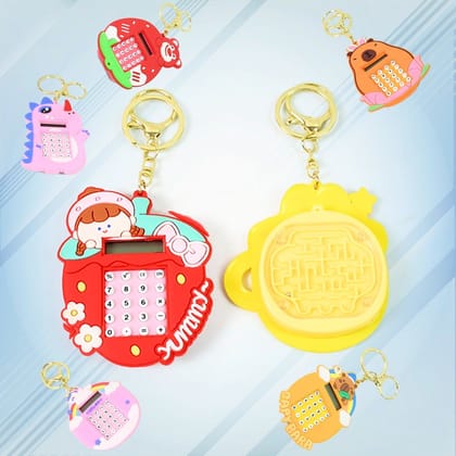 Mini Digital calculator Keychain (1 pc / Mix Design)