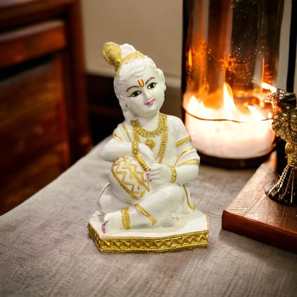 Marble Makhanchor Krishan Statue , Height -18 cm