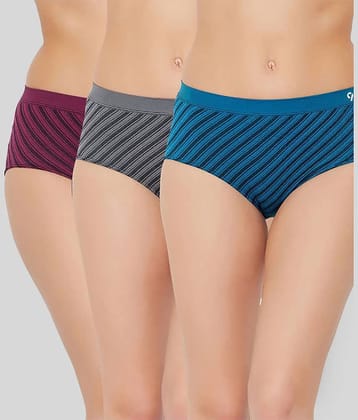 C9 Airwear Pack of 3 Poly Cotton Striped Women's Hipsters ( Multi Color )