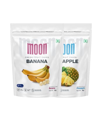 Moon Freeze Dried Banana Chips and Pineapple Combo, 32 gm