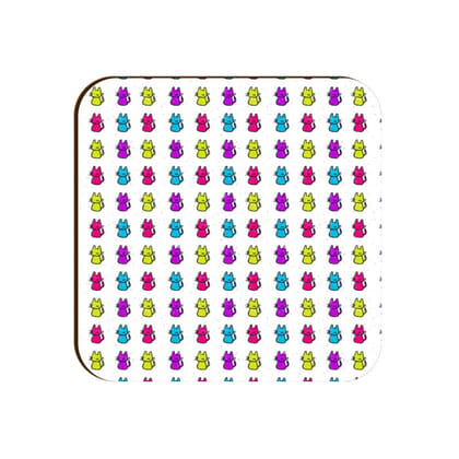 Cats In Colour Square Coaster