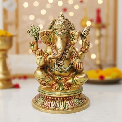 Brass Showpiece Ganesh Ji Statue (BSMAS1299 G)