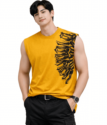 attitude start of fashion Pack of 1 Cotton Gym Vest For Men ( Black )