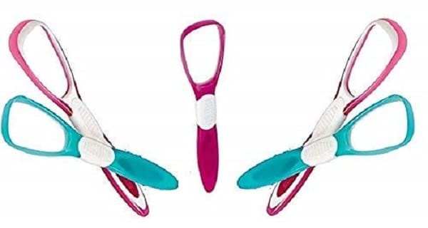 Elecsera Soft Double Action Tongue Cleaner Scrapper For Kids and Adults With Travel Capsule Plastic Tooth brush paste holder flexible design for health, Oral care tool Easy To use 5pcs