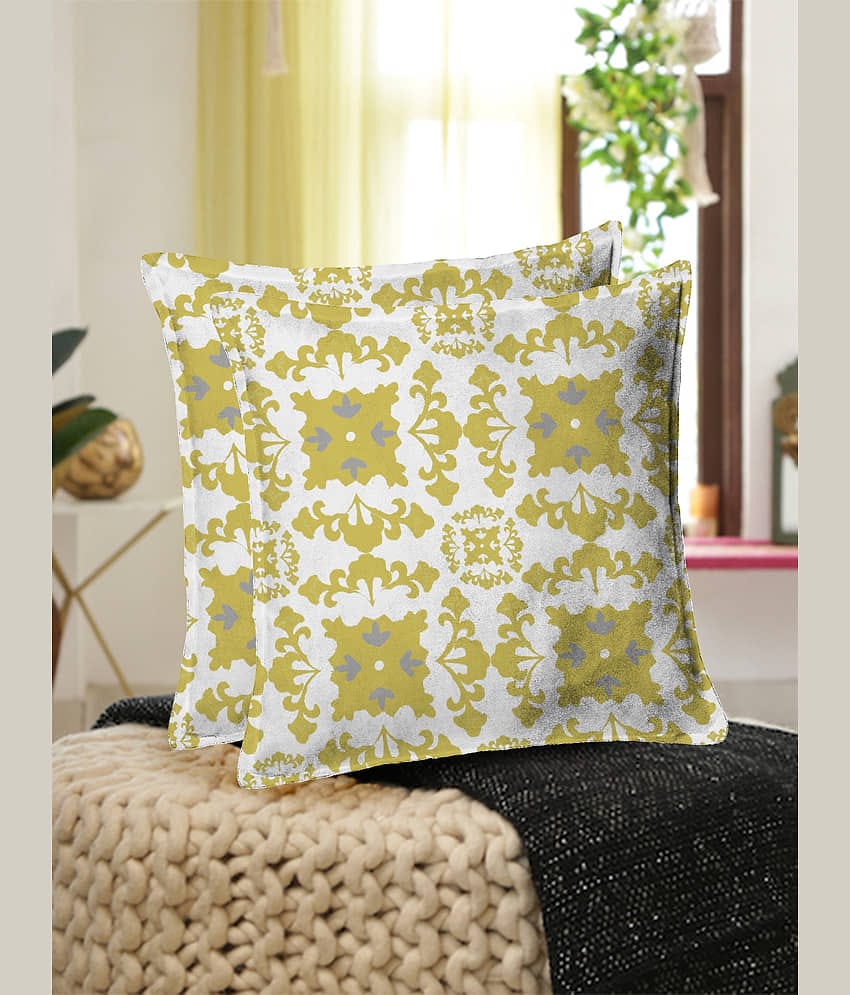 Houzzcode Pack of 2 Yellow Pillow Cover
