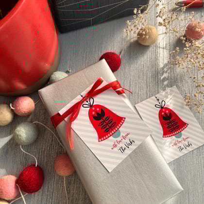 Xmas Ribbon Tags - Holiday Bells-16 Ribbon Tags