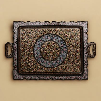 Kashmiri Papier Mache Rectangle Tray
