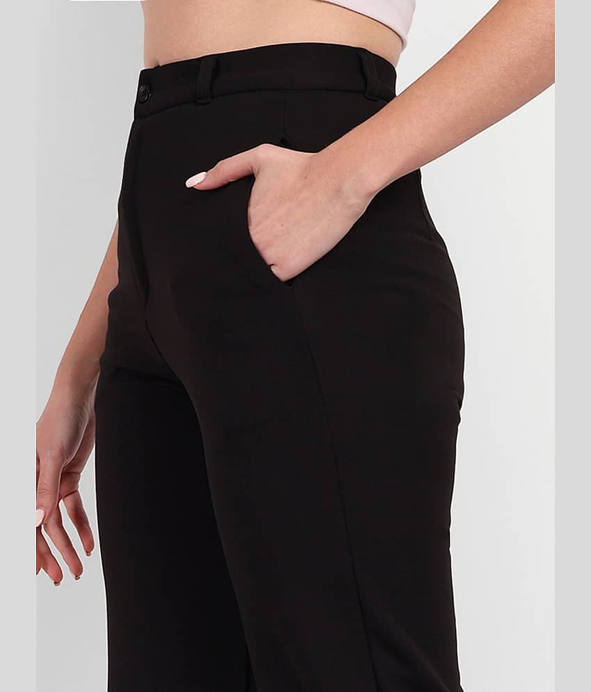 Broadstar Pack of 1 Polyester Straight Women's Casual Pants ( Black )