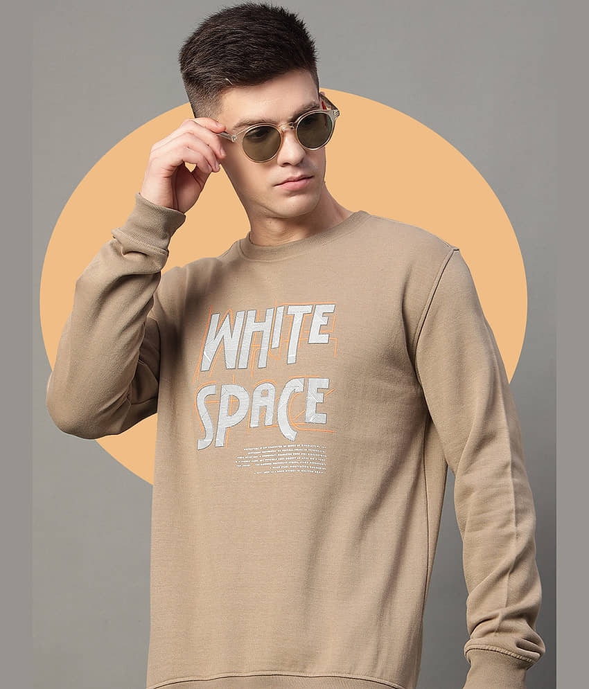 GET GOLF Cotton Blend Round Neck Men's Sweatshirt - Beige ( Pack of 1 )