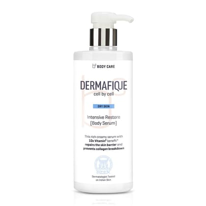Dermafique Intensive Restore Body Lotion Serum – 500ml, Body Lotion for Dry Skin, Suitable for Winters, with 10x Vitamin E Benefits & Deep Hydration, Moisturizer for Body | Dermatologist Tested Dermafique Intensive Restore Body Lotion Serum – 500ml, Body
