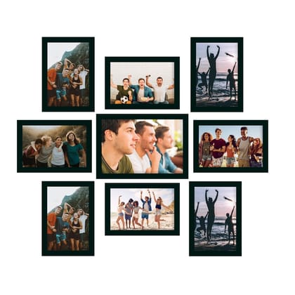 Memory Wall Collage Photo Frame - Set of 9 Photo Frames for 8 Photos of 4"x6", 1 Photos of 5"x7"