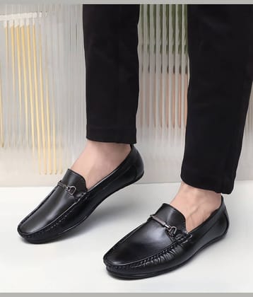 SHUAN Black Men's Penny Shoes