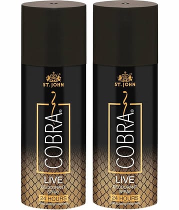ST.JOHN Cobra Long-Lasting Deodorant Spray Live For Men & Women 150ml Each (- Pack of 2)